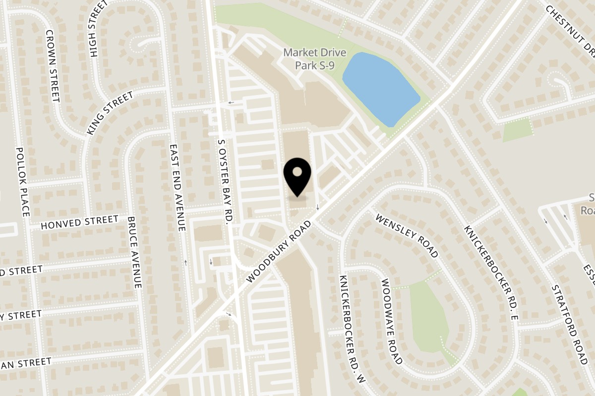 Map showing the location of Sawasdee Thai Elevated on 395 S Oyster Bay Rd in Plainview